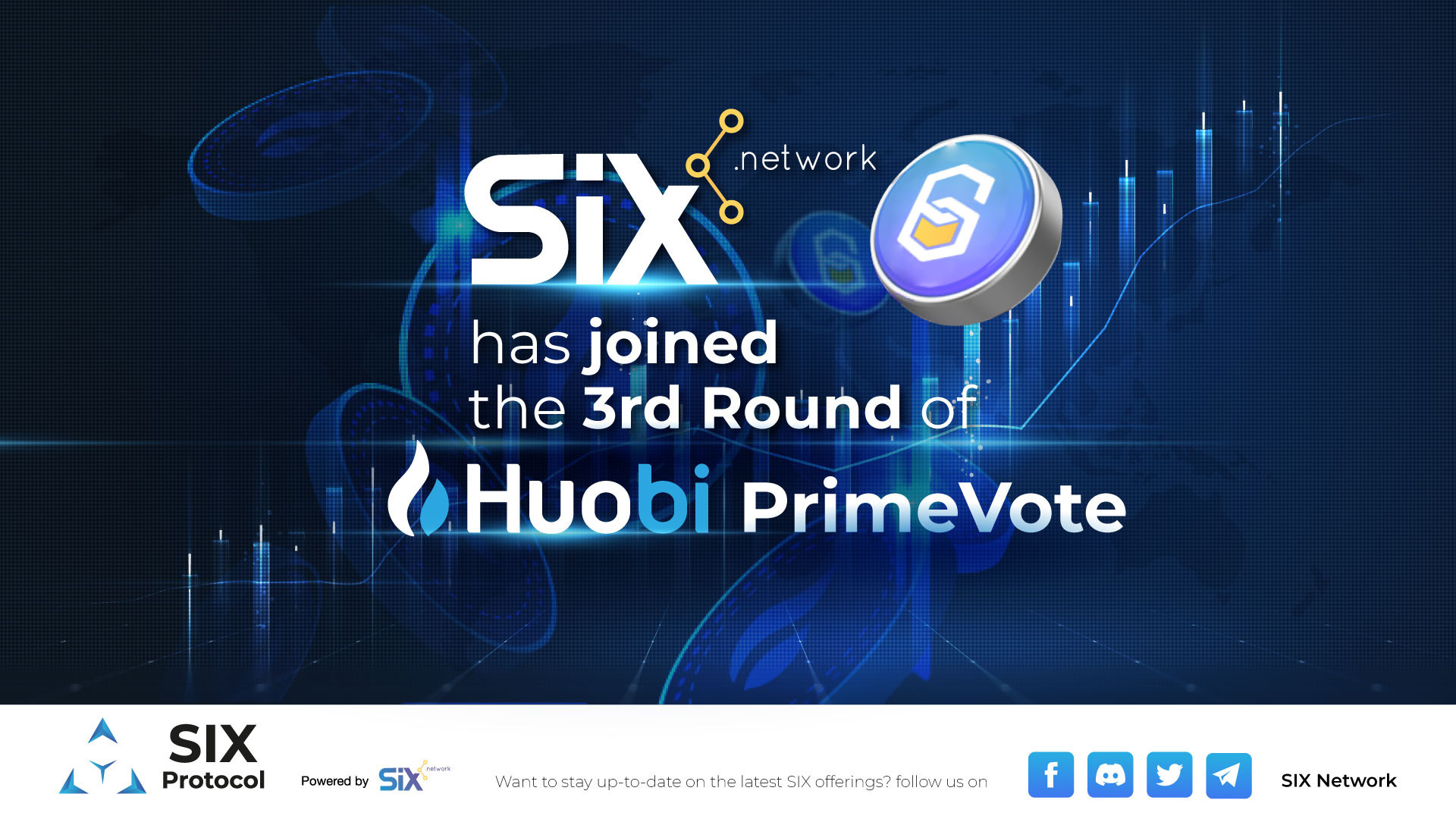 SIX Network has joined the 3rd Round of Huobi PrimeVote